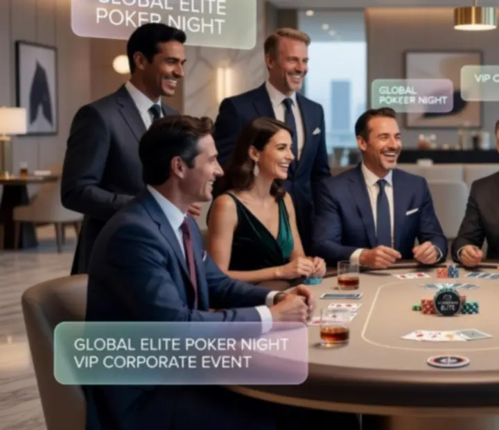Koláž fotografií z firemních a VIP pokerových večerů
